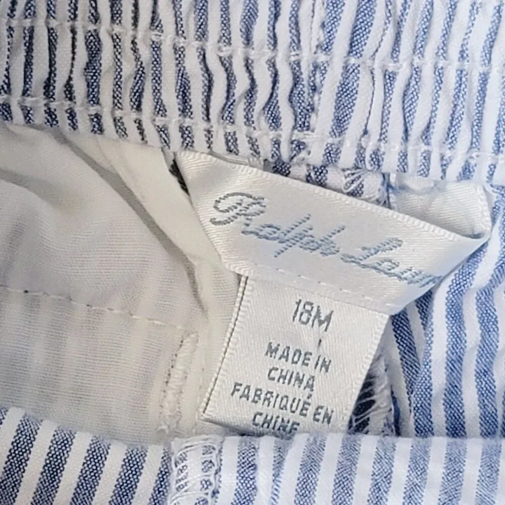 Ralph Lauren Seersucker Baby Boys Striped Pants size 18M
